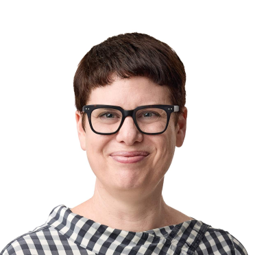 Image of Dr Rachel Trigg smiling with a white background