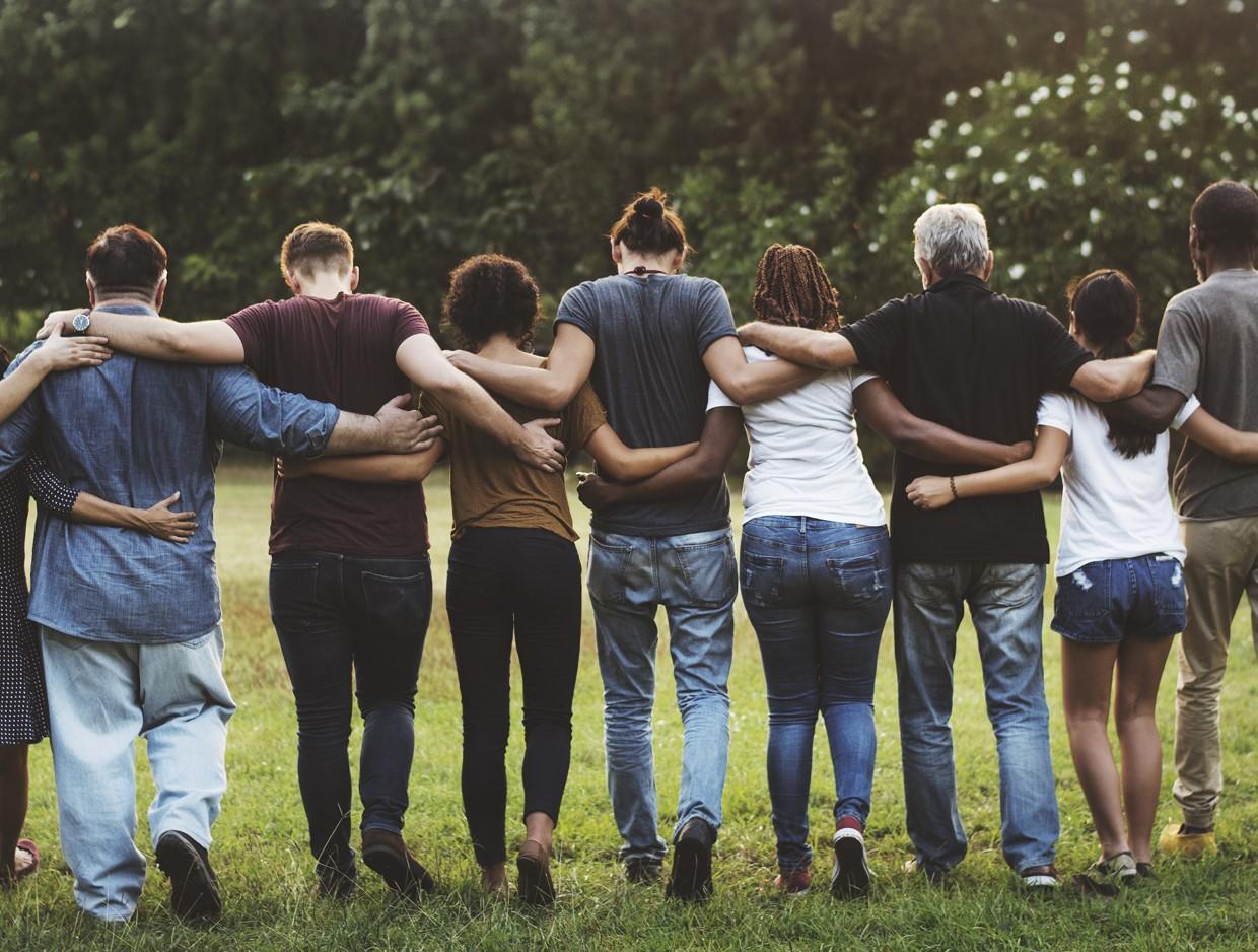 People standing in a row